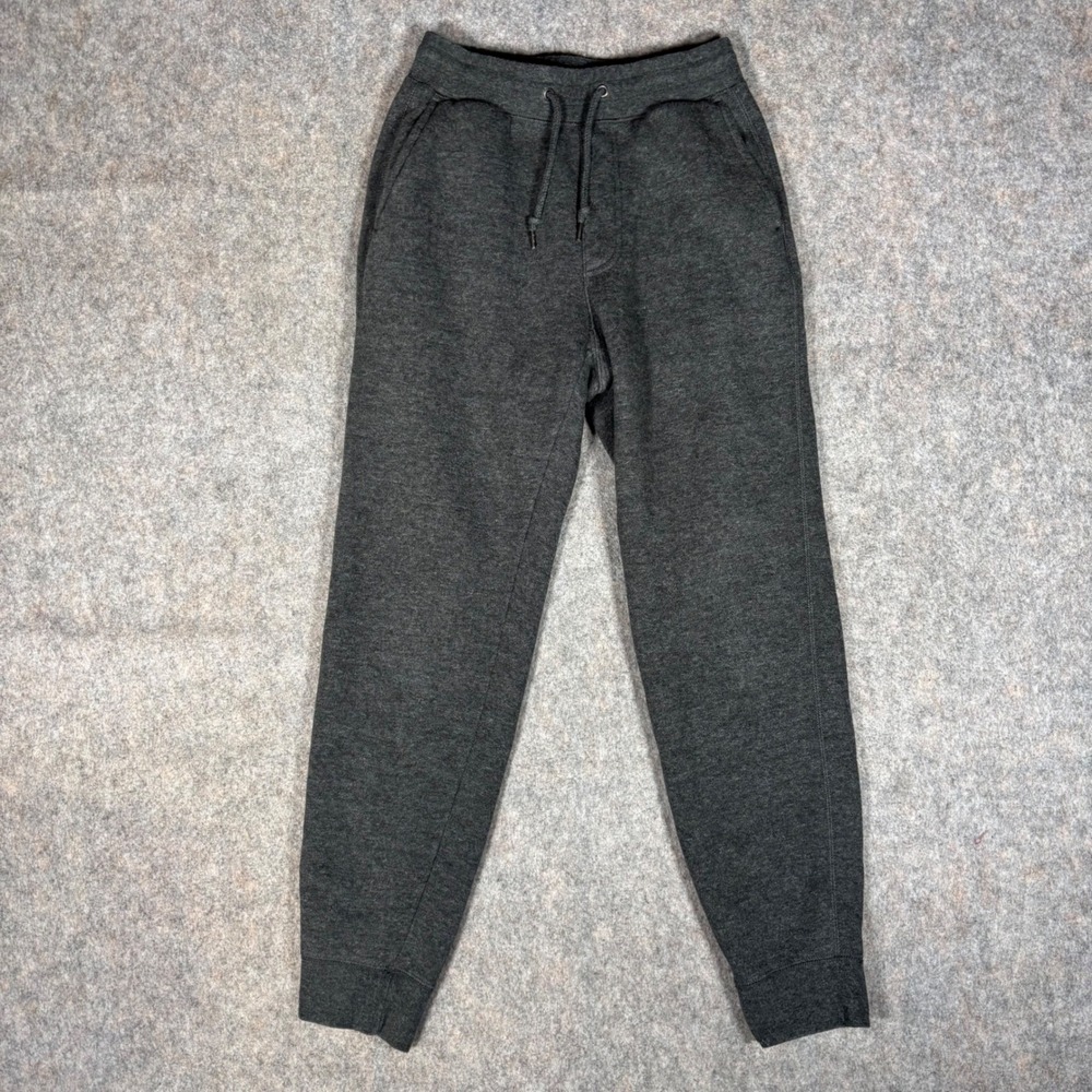 Uniqlo Pile Lined Sweatpants Mens S Dark Grey Fleece Joggers Heat Tech Warm Cozy